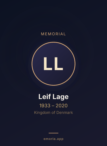 Memorial portrait of Leif Lage