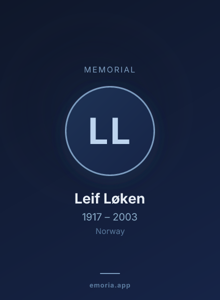 Memorial portrait of Leif Løken