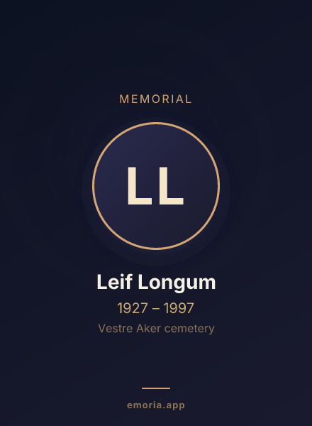 Memorial portrait of Leif Longum
