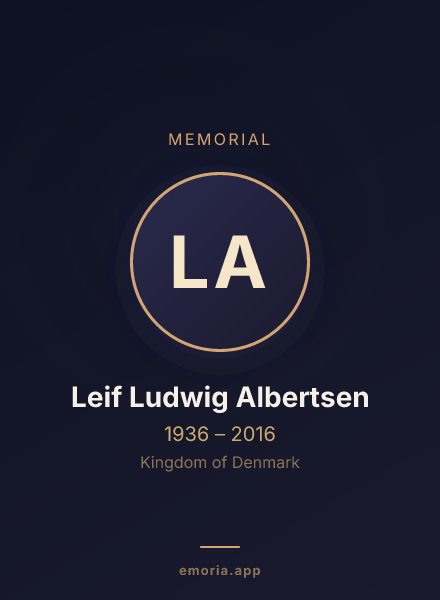 Memorial portrait of Leif Ludwig Albertsen