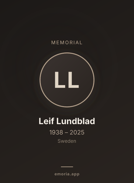 Memorial portrait of Leif Lundblad