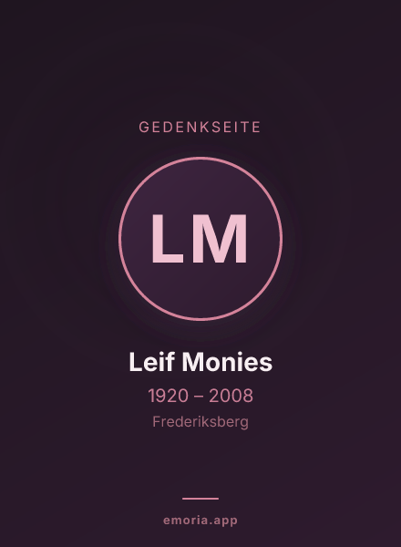 Gedenkportrait von Leif Monies