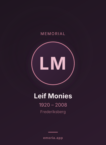 Memorial portrait of Leif Monies