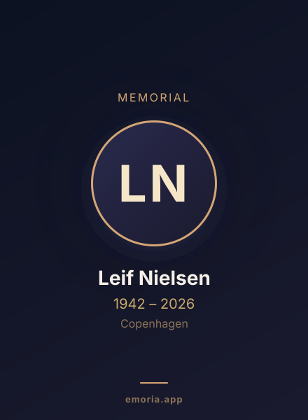 Memorial portrait of Leif Nielsen