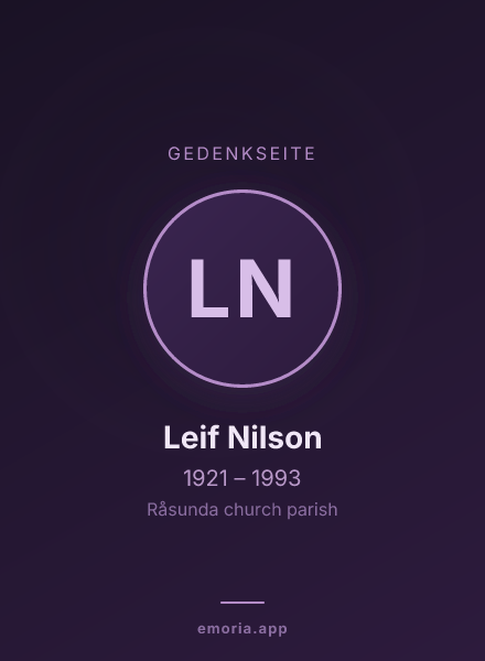 Gedenkportrait von Leif Nilson