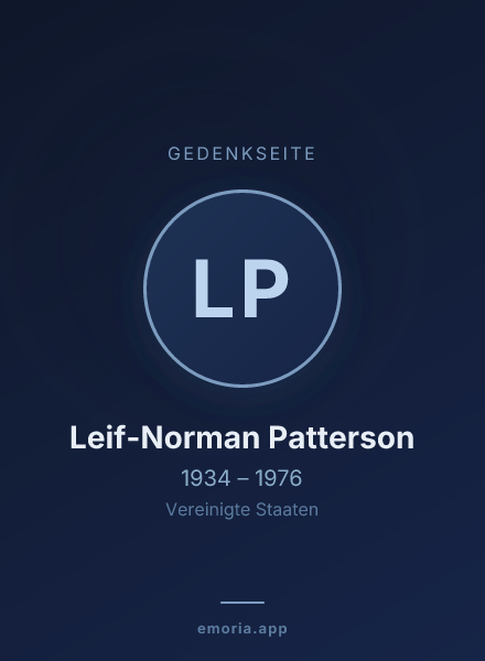 Gedenkportrait von Leif-Norman Patterson