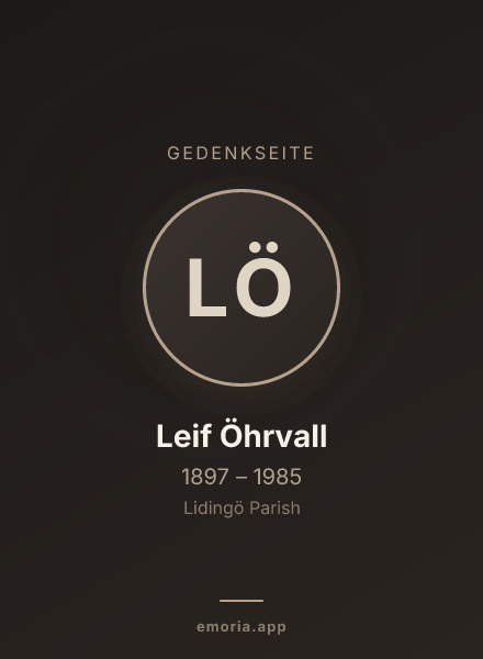 Gedenkportrait von Leif Öhrvall