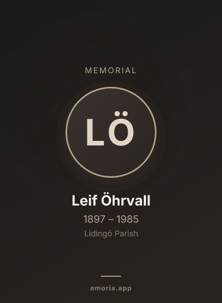 Memorial portrait of Leif Öhrvall