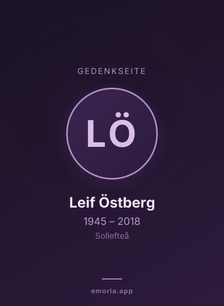 Gedenkportrait von Leif Östberg