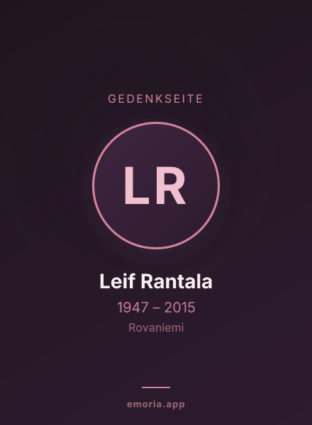 Gedenkportrait von Leif Rantala