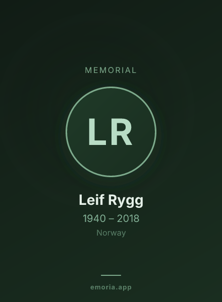 Memorial portrait of Leif Rygg