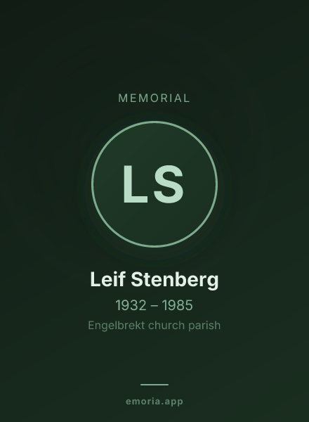 Memorial portrait of Leif Stenberg
