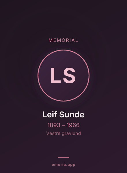 Memorial portrait of Leif Sunde