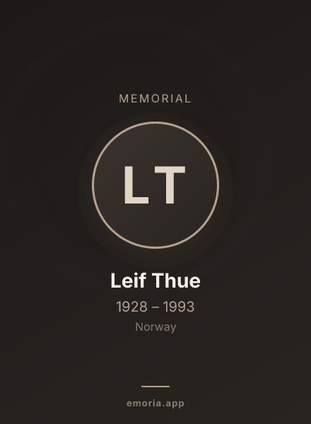 Memorial portrait of Leif Thue
