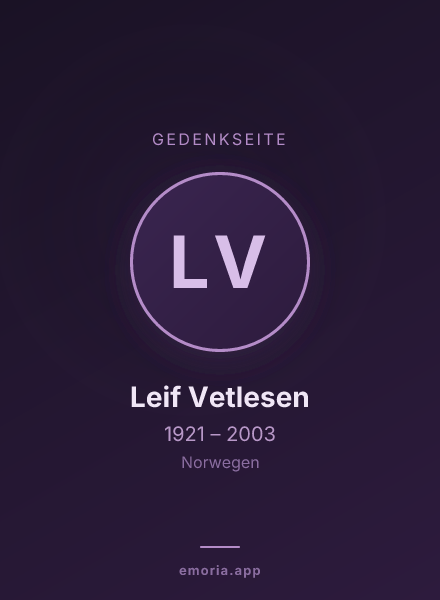 Gedenkportrait von Leif Vetlesen