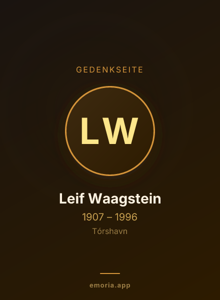 Gedenkportrait von Leif Waagstein