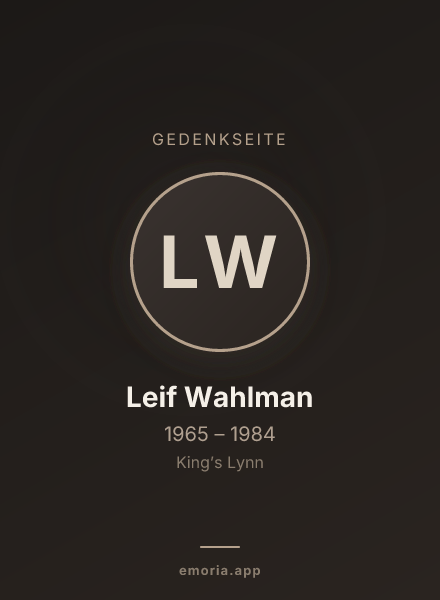 Gedenkportrait von Leif Wahlman