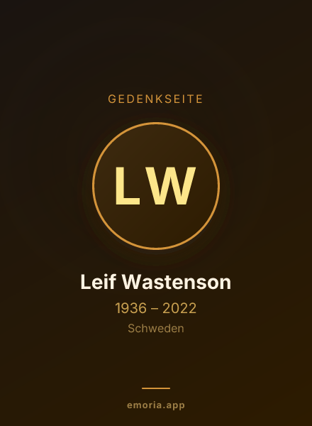 Gedenkportrait von Leif Wastenson