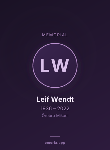 Memorial portrait of Leif Wendt