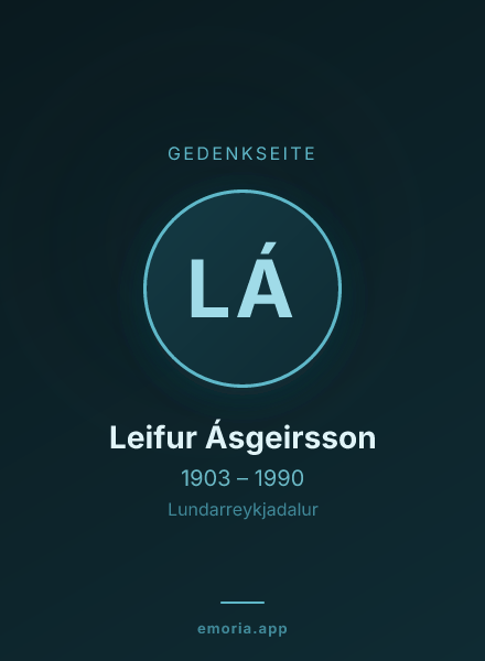 Gedenkportrait von Leifur Ásgeirsson