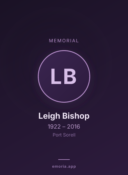 Memorial portrait of Leigh Bishop