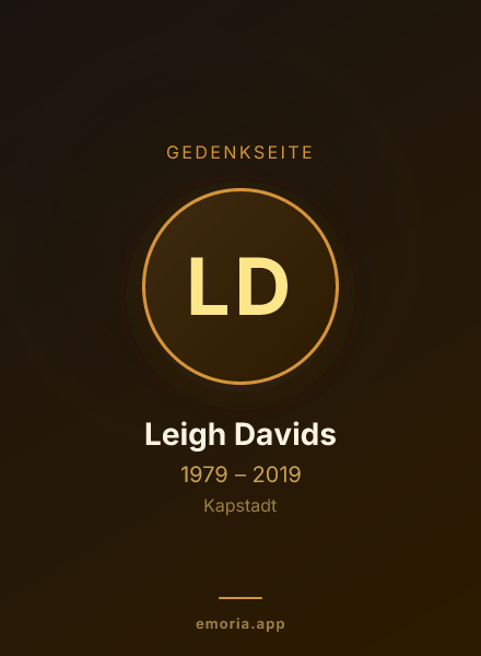 Gedenkportrait von Leigh Davids