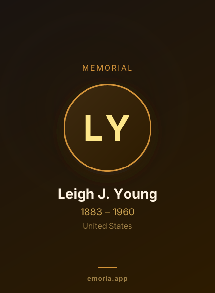 Memorial portrait of Leigh J. Young