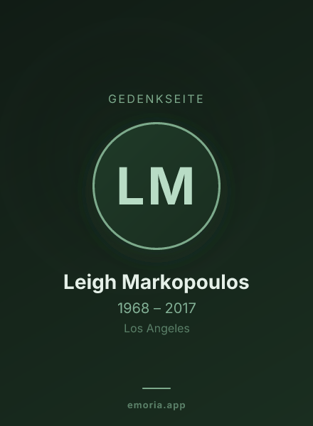 Gedenkportrait von Leigh Markopoulos