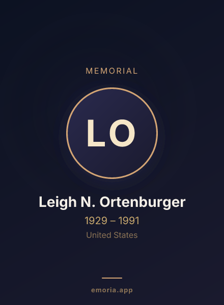 Memorial portrait of Leigh N. Ortenburger