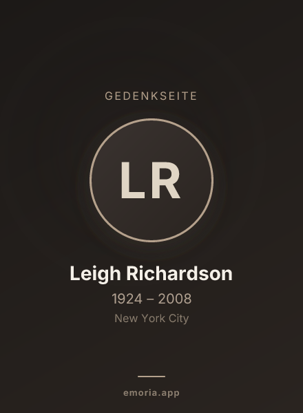 Gedenkportrait von Leigh Richardson