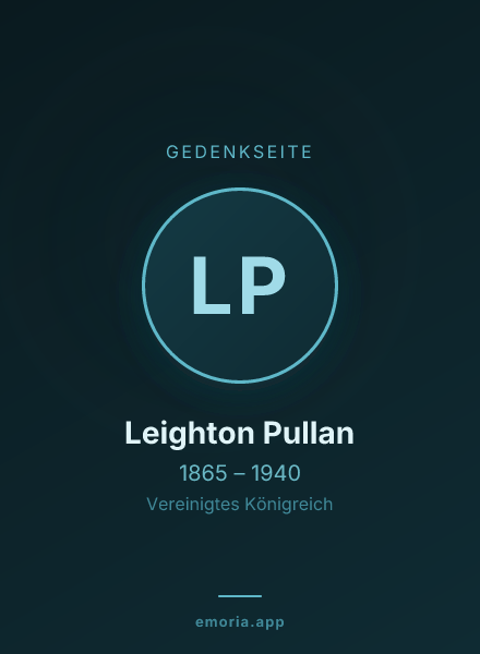 Gedenkportrait von Leighton Pullan