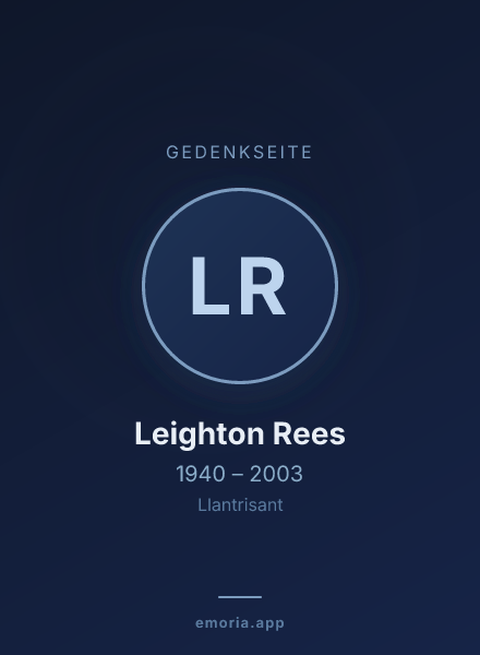 Gedenkportrait von Leighton Rees