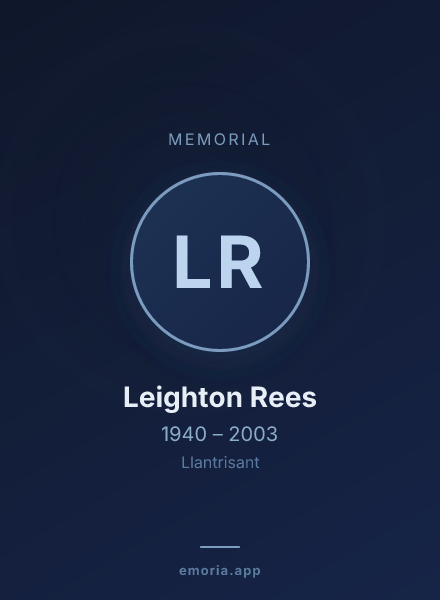 Memorial portrait of Leighton Rees