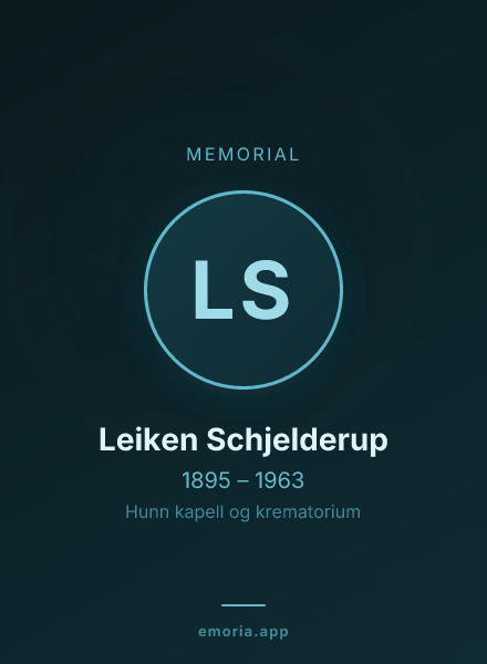 Memorial portrait of Leiken Schjelderup