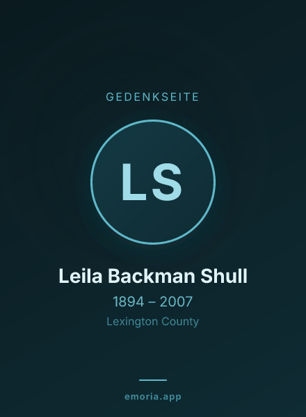 Gedenkportrait von Leila Backman Shull
