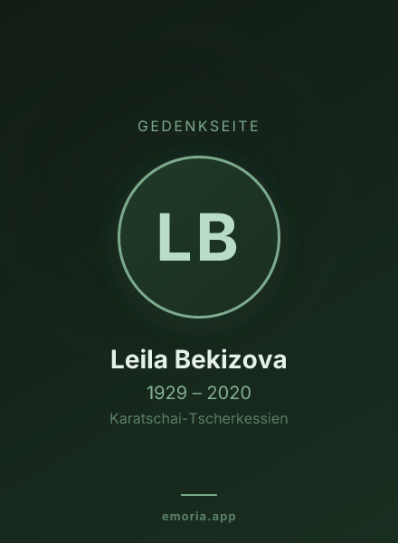 Gedenkportrait von Leila Bekizova