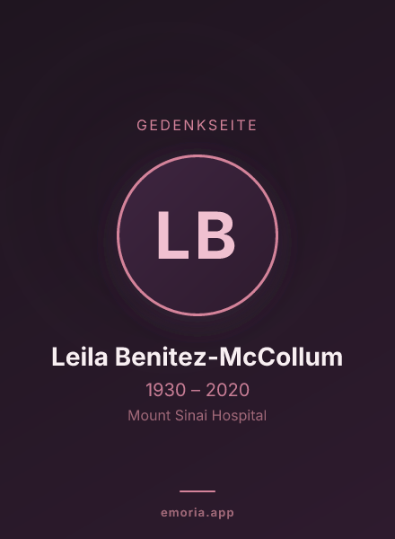 Gedenkportrait von Leila Benitez-McCollum