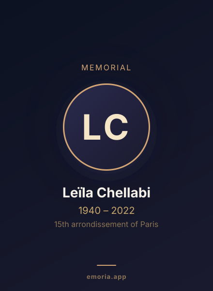 Memorial portrait of Leïla Chellabi