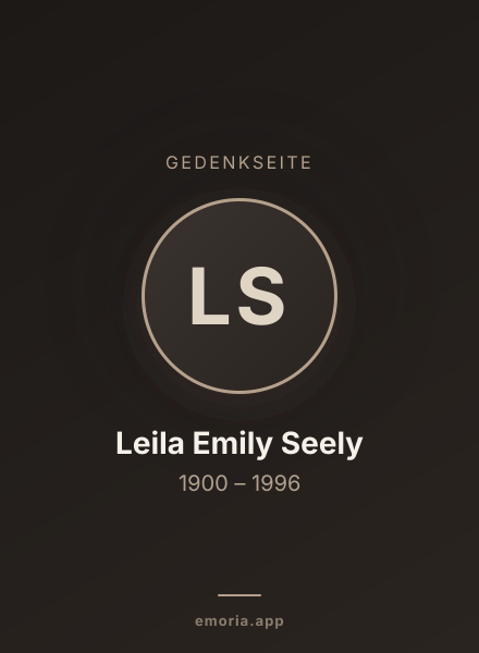 Gedenkportrait von Leila Emily Seely