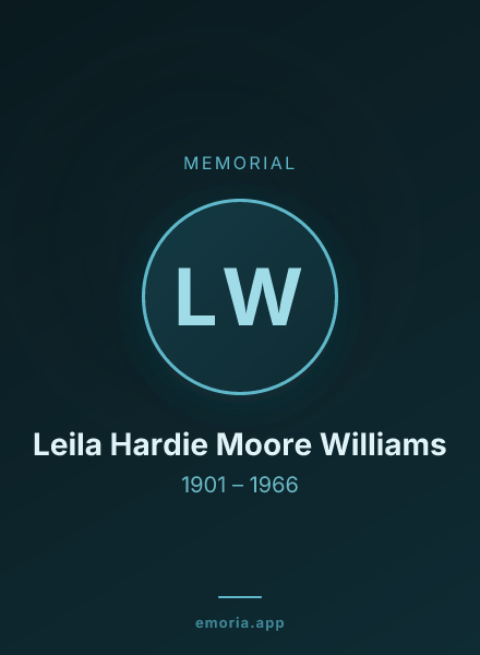 Memorial portrait of Leila Hardie Moore Williams
