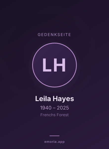 Gedenkportrait von Leila Hayes