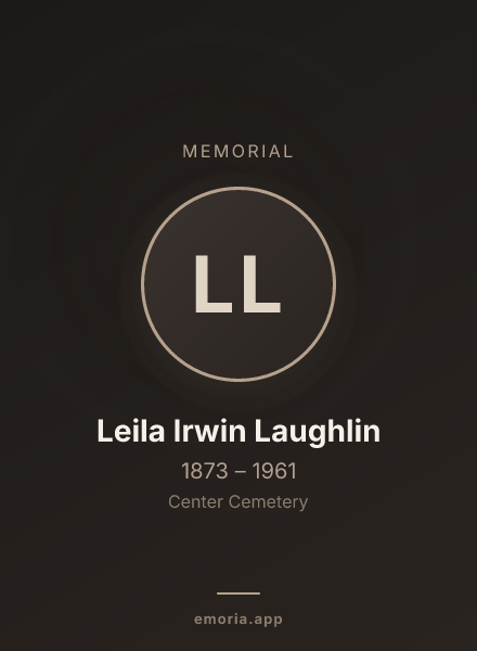 Memorial portrait of Leila Irwin Laughlin
