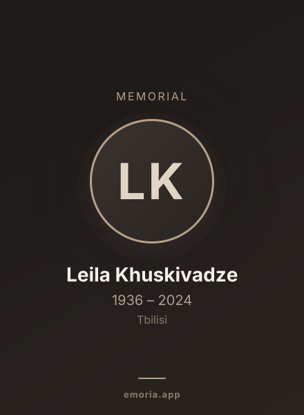 Memorial portrait of Leila Khuskivadze