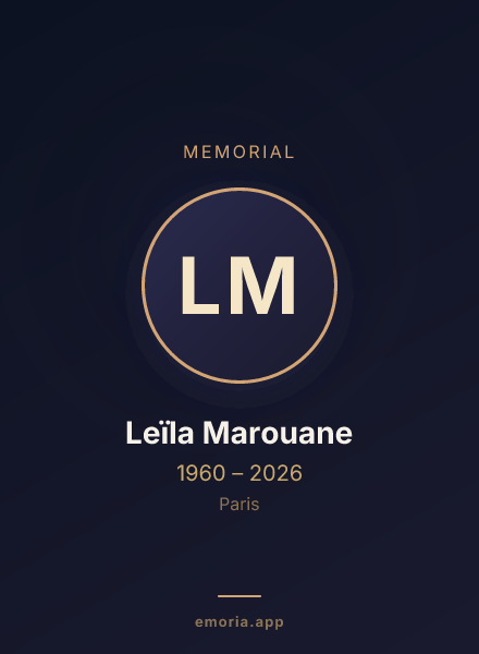 Memorial portrait of Leïla Marouane