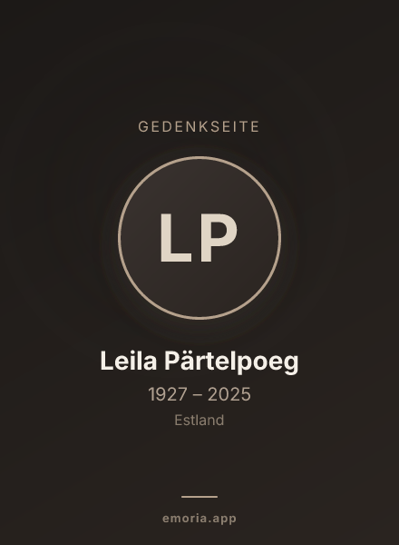Gedenkportrait von Leila Pärtelpoeg