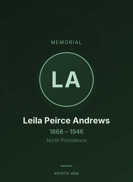 Memorial portrait of Leila Peirce Andrews