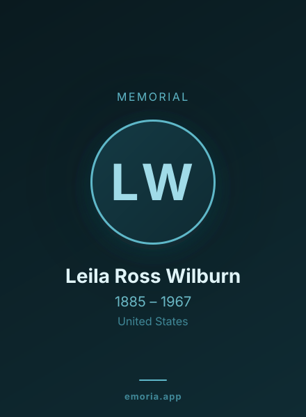Memorial portrait of Leila Ross Wilburn