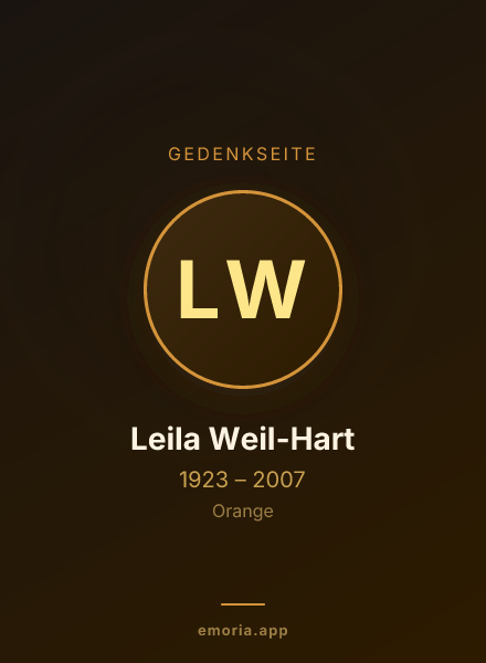 Gedenkportrait von Leila Weil-Hart