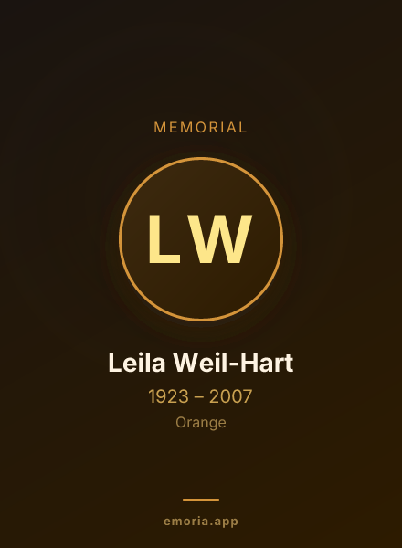 Memorial portrait of Leila Weil-Hart