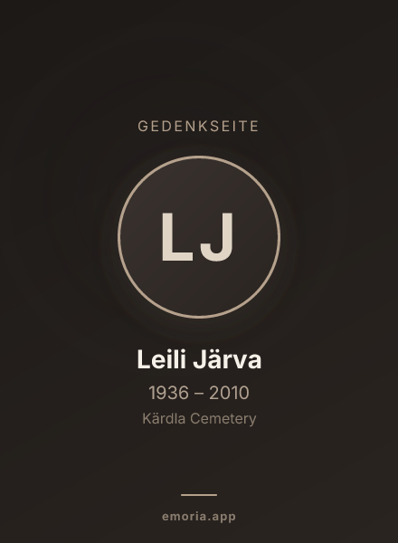 Gedenkportrait von Leili Järva